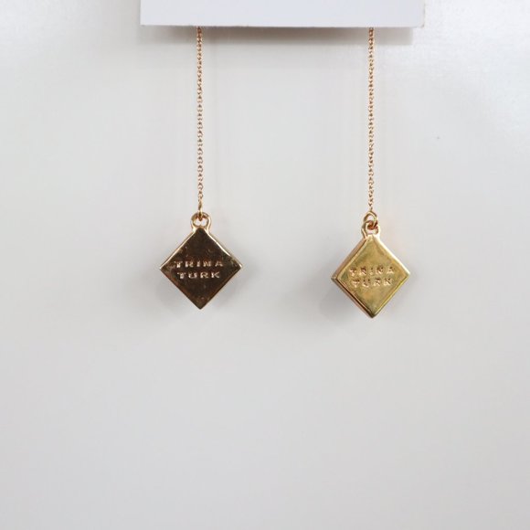 TRINA TURK Dangling  Black Squares  Earrings - Picture 2 of 5